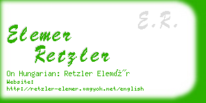 elemer retzler business card